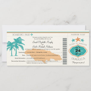 Jamaika Save the Date Boarding Pass