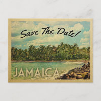 Jamaika Save the Date Vintage Postkarten