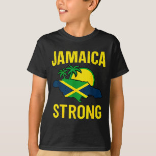 Jamaika Stark Ich Liebe Jamaikanische Flagge Herz T-Shirt