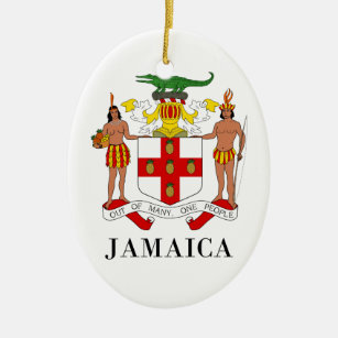 JAMAIKA - Symbol/Wappen/Flagge/Farben/Emblem Keramik Ornament