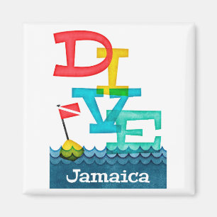 Jamaika-Tauchen - buntes Unterwasseratemgerät Magnet
