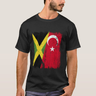 Jamaika Truthahn Halbflagge Türkei Jamaikanisch Tü T-Shirt