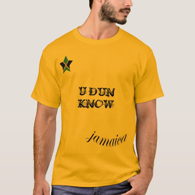 Jamaika "UDUN KENNEN" Goldt-shirt T-Shirt (Vorderseite)