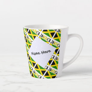Jamaika und Jamaika-Flagge gekachelt personalisier Milchtasse