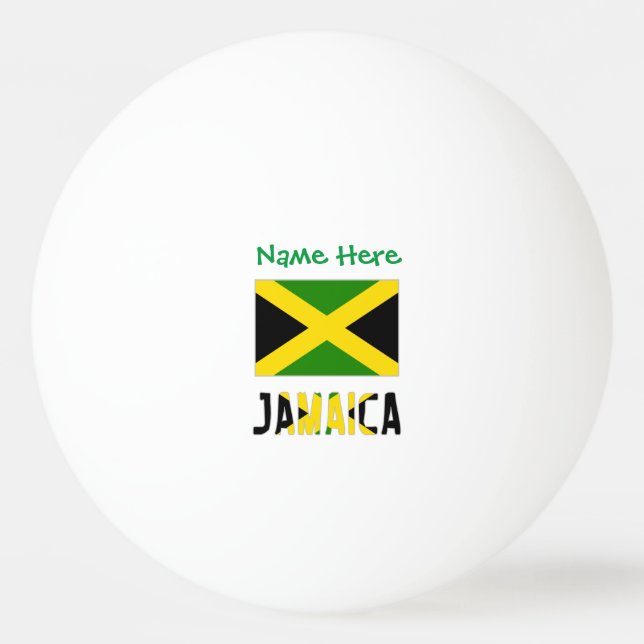 Jamaika und Jamaika-Flagge Grün Personalisierung  Tischtennisball (Vorderseite)