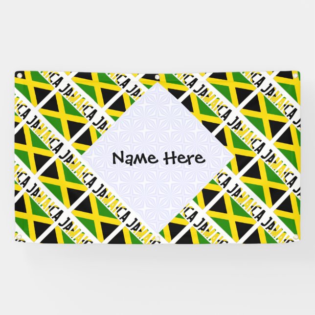 Jamaika und Jamaika-Flagge mit Ihrem Namen Banner (Horizontal)