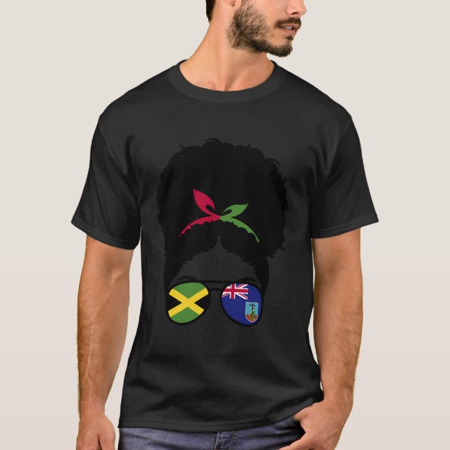 Jamaika und Montserrat Mix Afro Hair Jamaikanische T-Shirt (Vorderseite)