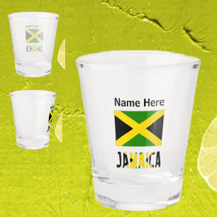 Jamaika und personalisierte jamaikanische Flagge Schnapsglas