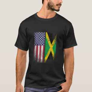 Jamaika USA Flagge Jamaika Roots American Geboren  T-Shirt