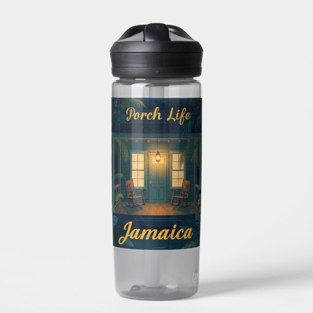 Jamaika Veranda Leben Abend Trinkflasche (Vorderseite)