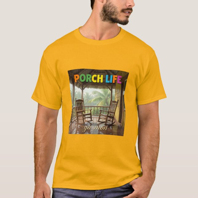 Jamaika Veranda Leben T-Shirt (Vorderseite)
