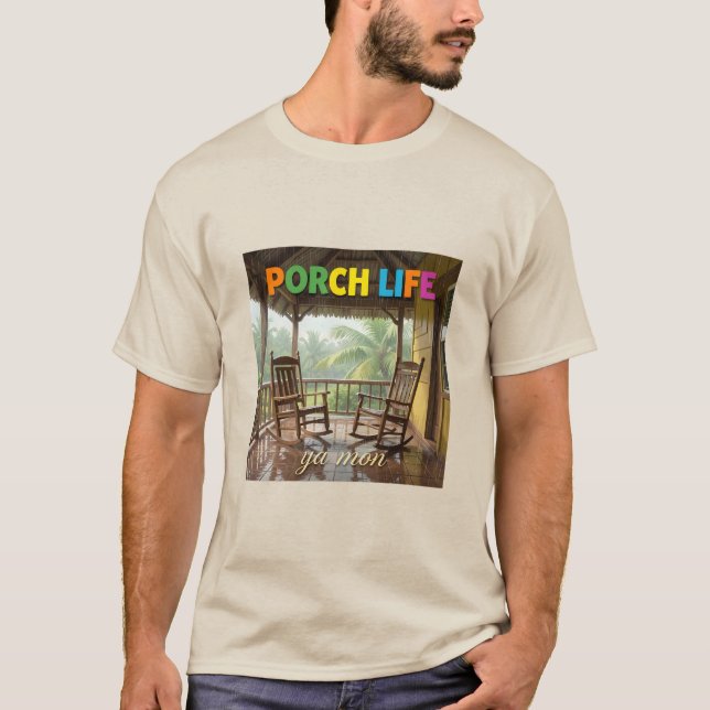 Jamaika Veranda Leben T-Shirt (Vorderseite)