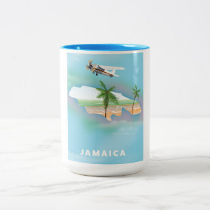 Jamaika Vintage-Reiseplakat Zweifarbige Tasse