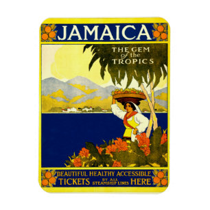 Jamaika, Vintage Reiseposter Magnet