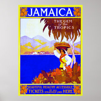 Jamaika ~ Vintage Travel Leinwand. Poster