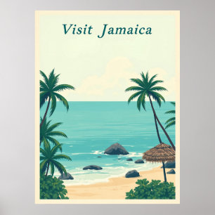 Jamaika Vintage Vintage Reiseillustration Poster