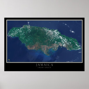 Jamaika von Space Satellite Map Poster