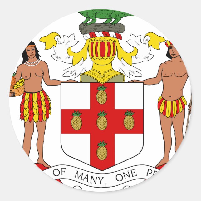 Jamaika-Wappen Runder Aufkleber (Vorderseite)