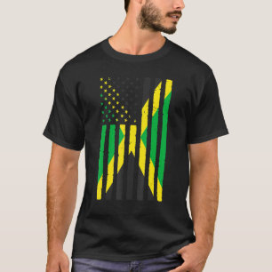 Jamaikaner Roots Usa Flaggenerbe Hälfte Jamaica Am T-Shirt