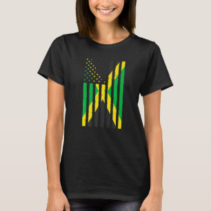 Jamaikaner Roots Usa Flaggenerbe Hälfte Jamaica Am T-Shirt