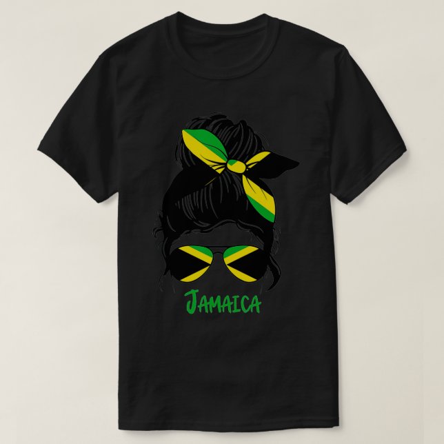Jamaikanerin Jamaica-Mädchen Jamaica-Flagge T-Shirt (Design vorne)