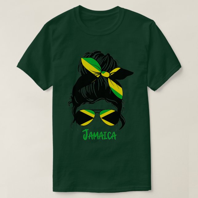 Jamaikanerin Jamaica-Mädchen Jamaica-Flagge T-Shirt (Design vorne)