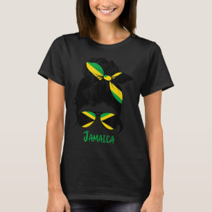 Jamaikanerin Jamaica-Mädchen Jamaica-Flagge T-Shirt