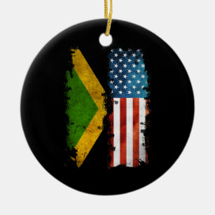 Jamaikanische amerikanische Flagge Jamaika USA Keramik Ornament