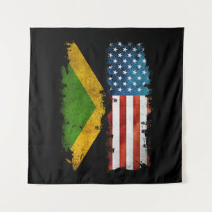 Jamaikanische amerikanische Flagge Jamaika USA Wandteppich