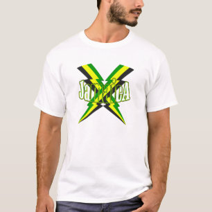 Jamaikanische Beleuchtungs-Bolzenflagge von T-Shirt