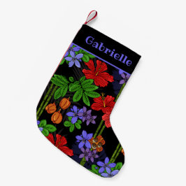Jamaikanische Blumen und Früchte gemustert Kleiner Weihnachtsstrumpf