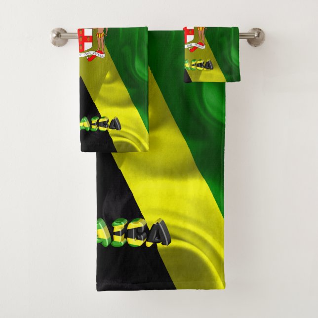 Jamaikanische Flagge Badhandtuch Set (Insitu)
