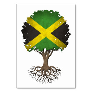 Jamaikanische Flagge Baum des Lebens Anpassbar Tischnummer