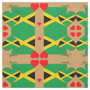 Jamaikanische Flagge Fabric & Jamaica Herzmode Stoff