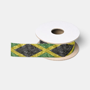 Jamaikanische Flagge - gekrümmt Satinband