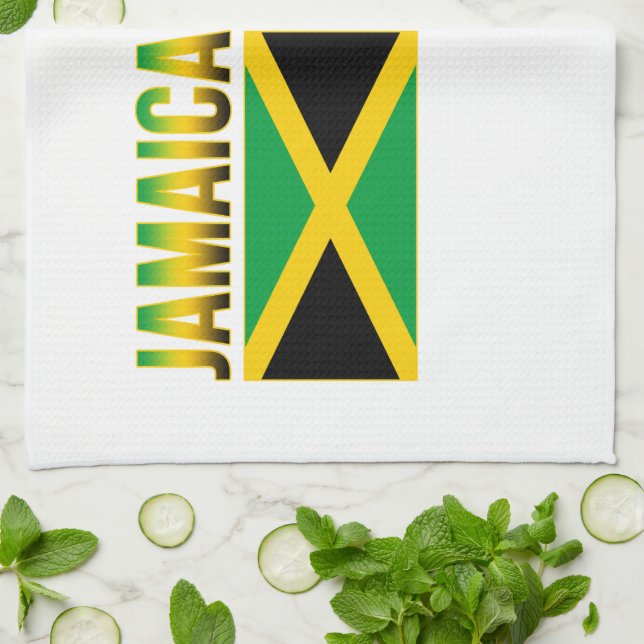 Jamaikanische Flagge Geschirrtuch (Gefaltet)