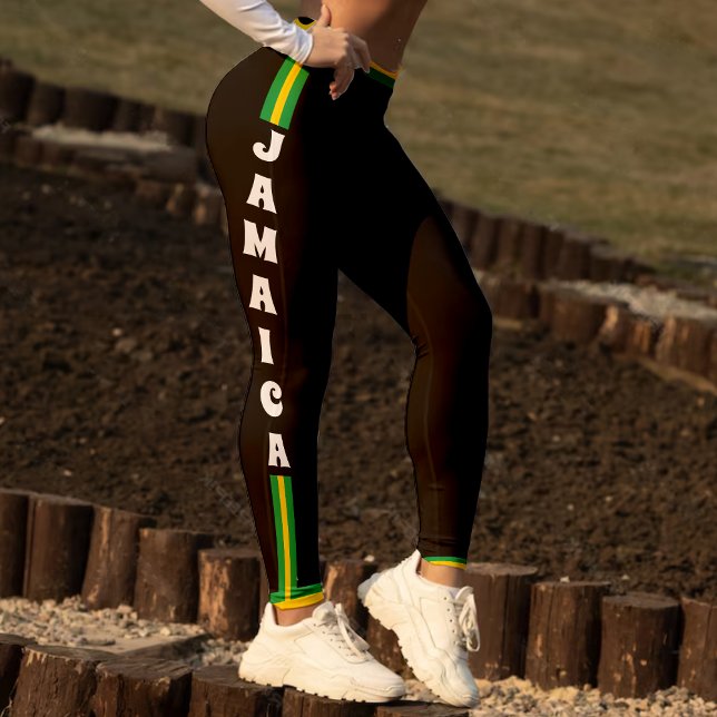 Jamaikanische Flagge Green Gold & Black Jamaica Sp Leggings (Jamaican Flag Green Gold & Black Jamaica Sports Leggings)