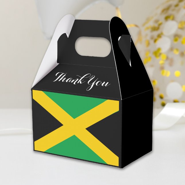 Jamaikanische Flagge Jamaika Party Danke Geschenkschachtel (Jamaica Jamaican flag black thank you favor box)