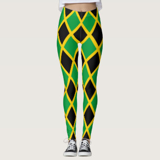 Jamaikanische Flagge mit Ziegeln gedeckt Leggings