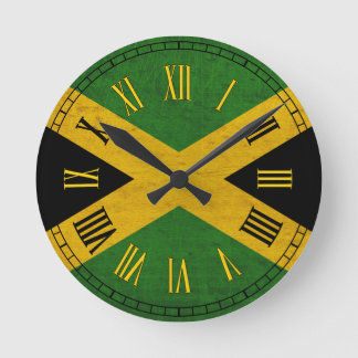 Jamaikanische Flagge Runde Wanduhr