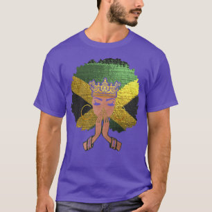 Jamaikanische Flagge Schwarze Frau Melanin Königin T-Shirt
