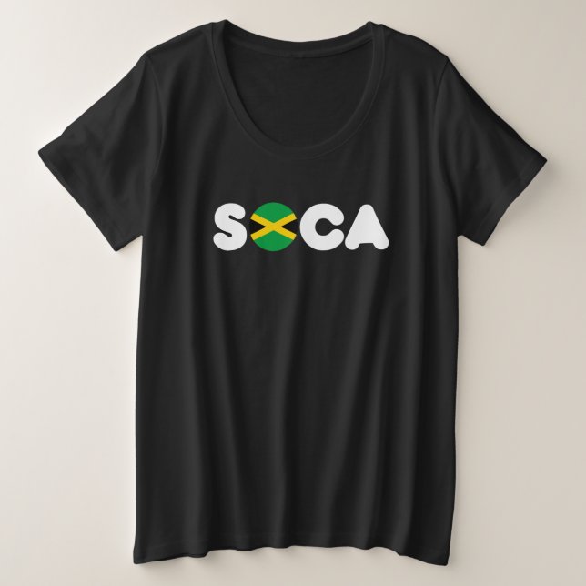 Jamaikanische Flagge Soca Große Größe T-Shirt (Design vorne)