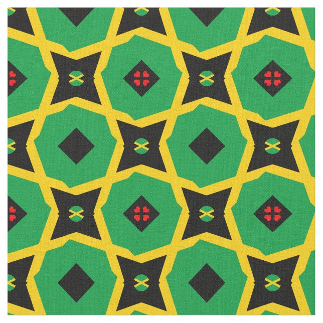 Jamaikanische Flagge und jamaica Trendy Fabric /mo Stoff (Nahaufnahme)