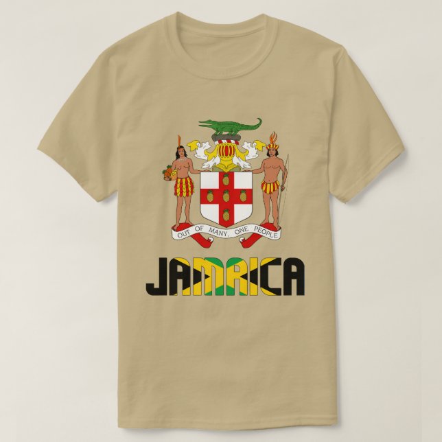Jamaikanische Flagge und Wappen - Patriotisch T-Shirt (Design vorne)