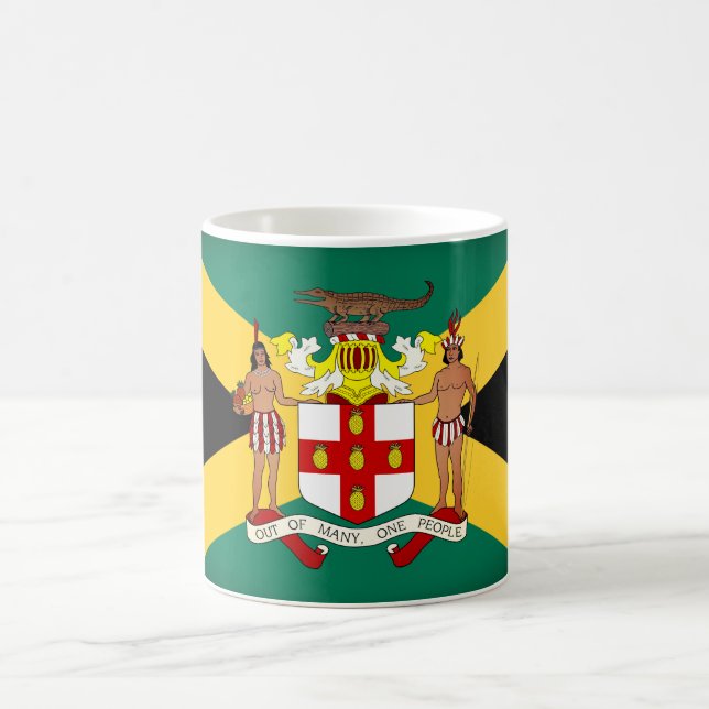 jamaikanische Flagge/Wappen Kaffeetasse (Mittel)