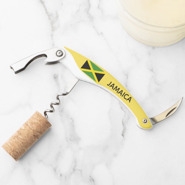 Jamaikanische Flaggen-Reise-karibische Insel Kellnermesser (Vorderseite)