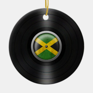 Jamaikanische Flaggen-VinylRekordalbum-Grafik Keramikornament