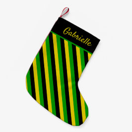 jamaikanische Flaggenfarben gestrichen Kleiner Weihnachtsstrumpf