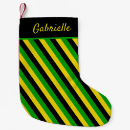 jamaikanische Flaggenfarben gestrichen Kleiner Weihnachtsstrumpf