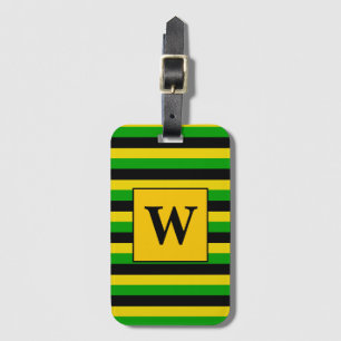 Jamaikanische Flaggenfarben gestrichen Monogramm Gepäckanhänger